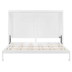 Queen Murphy Bed - Dual-Piston - White/Gray - 600lb Capacity - No Box Spring