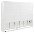 Queen Murphy Bed - Dual-Piston - White/Gray - 600lb Capacity - No Box Spring