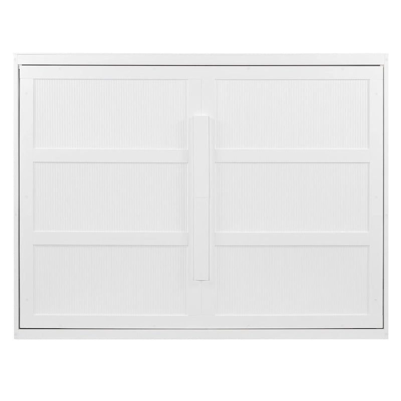 Queen Murphy Bed - Dual-Piston - White/Gray - 600lb Capacity - No Box Spring