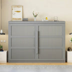 Queen Murphy Bed - Dual-Piston - White/Gray - 600lb Capacity - No Box Spring