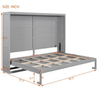 Queen Murphy Bed - Dual-Piston - White/Gray - 600lb Capacity - No Box Spring