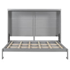 Queen Murphy Bed - Dual-Piston - White/Gray - 600lb Capacity - No Box Spring