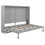 Queen Murphy Bed - Dual-Piston - White/Gray - 600lb Capacity - No Box Spring
