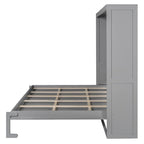 Queen Murphy Bed - Dual-Piston - White/Gray - 600lb Capacity - No Box Spring
