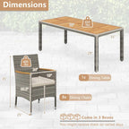 Costway 9 PCS Patio Dining Set for 8 Table and PE Rattan Chairs with