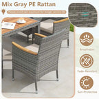Costway 9 PCS Patio Dining Set for 8 Table and PE Rattan Chairs with