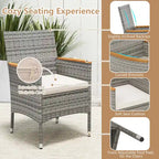 Costway 9 PCS Patio Dining Set for 8 Table and PE Rattan Chairs with