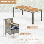 Costway 9 PCS Patio Dining Set for 8 Table and PE Rattan Chairs with