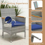 Costway 9 PCS Patio Dining Set for 8 Table and PE Rattan Chairs with