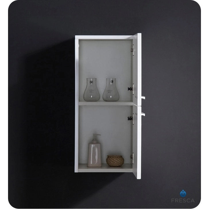 Fresca 27 Wall Mounted Bathroom Linen Cabinet with Two Storage Areas