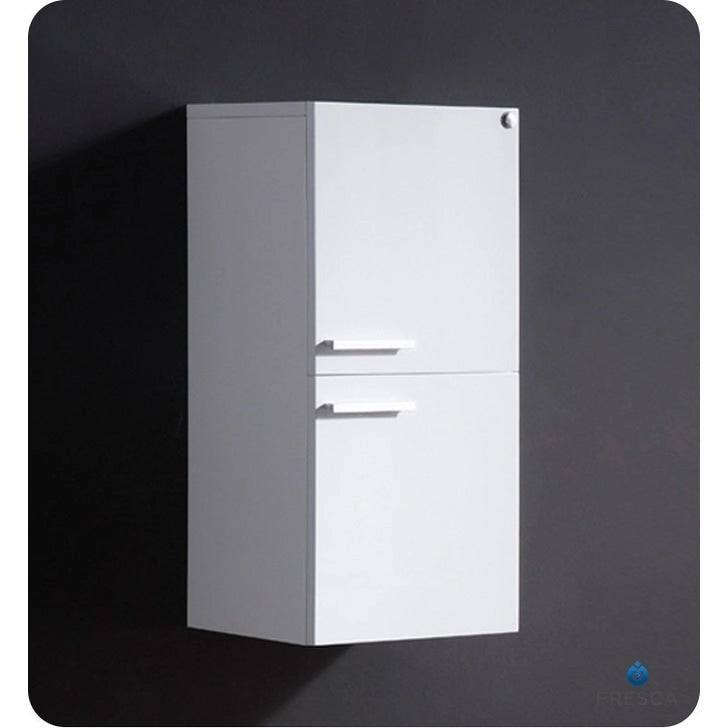 Fresca 27 Wall Mounted Bathroom Linen Cabinet with Two Storage Areas