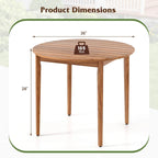 Costway Round Outdoor Dining Table for 4 People 36 inch Acacia Wood - See Details