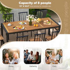 Costway 79 Acacia Wood 8-Person Patio Table with 1.9 Umbrella Hole, - See Details