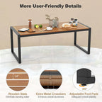 Costway 79 Acacia Wood 8-Person Patio Table with 1.9 Umbrella Hole, - See Details
