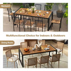Costway 79 Acacia Wood 8-Person Patio Table with 1.9 Umbrella Hole, - See Details
