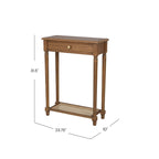 Lenora 1-drawer Solid Wood Console Accent Table with Cane Shelf by East at Main