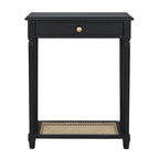 Lenora 1-drawer Solid Wood Console Accent Table with Cane Shelf by East at Main