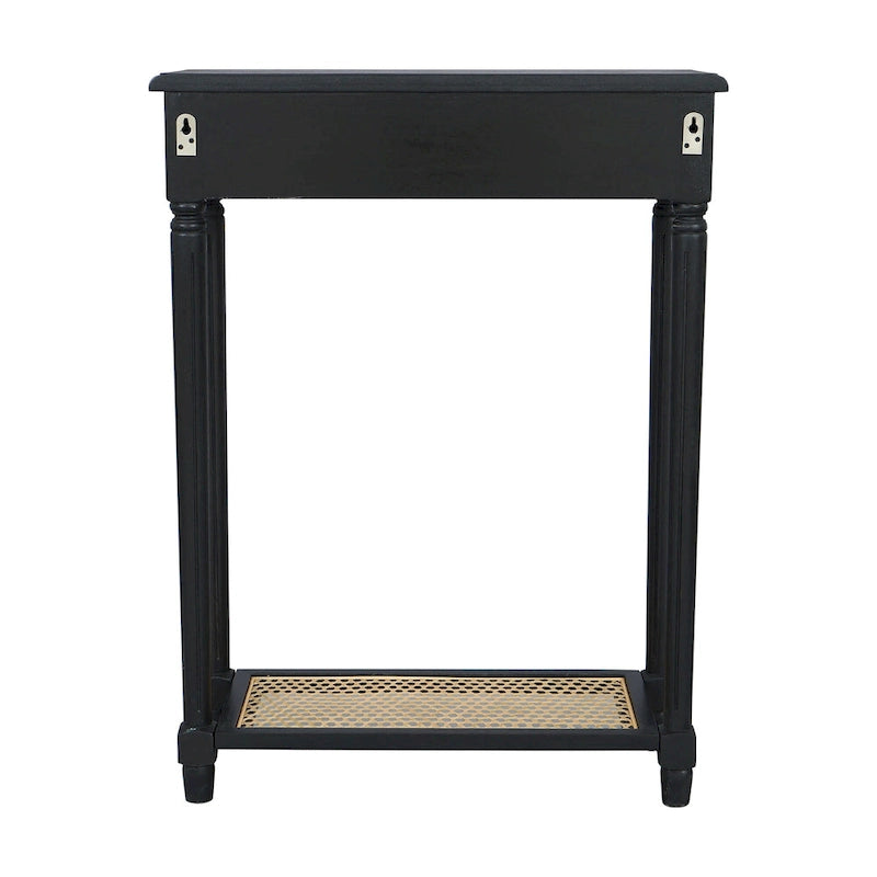 Lenora 1-drawer Solid Wood Console Accent Table with Cane Shelf by East at Main