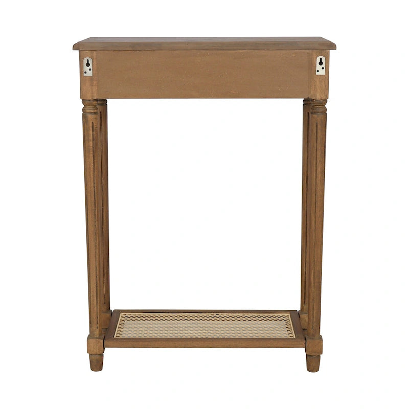 Lenora 1-drawer Solid Wood Console Accent Table with Cane Shelf by East at Main