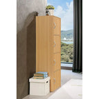 Hodedah 4 Door Enclosed Multipurpose Storage Cabinet for Home or Office, Beech - 35
