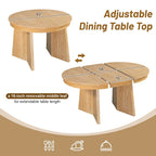 Oak Veneer Extendable Dining Set - Round to Oval - 5 Pieces for 4