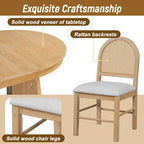 Oak Veneer Extendable Dining Set - Round to Oval - 5 Pieces for 4