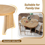 Oak Veneer Extendable Dining Set - Round to Oval - 5 Pieces for 4