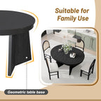 Oak Veneer Extendable Dining Set - Round to Oval - 5 Pieces for 4