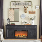 Farmhouse Fireplace TV Stand for Up to 80 TV, Entertainment Center