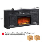 Farmhouse Fireplace TV Stand for Up to 80 TV, Entertainment Center