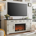 Farmhouse Fireplace TV Stand for Up to 80 TV, Entertainment Center