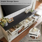 Farmhouse Fireplace TV Stand for Up to 80 TV, Entertainment Center