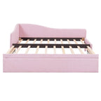 L-Shaped Upholstered Daybed with Pop Up Trundle
