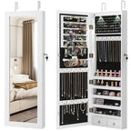 Costway Mirror Jewelry Cabinet with Full Length Clear Mirror & - 14.5 x 4 x 48.5/50.5 (L x W x H)