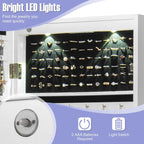 Costway Mirror Jewelry Cabinet with Full Length Clear Mirror & - 14.5 x 4 x 48.5/50.5 (L x W x H)