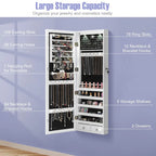Costway Mirror Jewelry Cabinet with Full Length Clear Mirror & - 14.5 x 4 x 48.5/50.5 (L x W x H)
