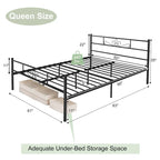 Costway Twin/Queen/Full Metal Platform Bed Frame with Headboard and