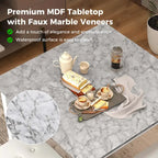 Costway 5 PCS Bar Table Set Square Dining Table & 4 PVC Leather