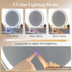 Costway Vanity Makeup Dressing Table Stool Set 3-Color Lighted Mirror - See Details
