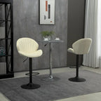 Set of 2 Adjustable Bar Stools with Back Support, Footrest, and 360 Swivel Seat for Home or Bar Counter