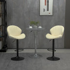 Set of 2 Adjustable Bar Stools with Back Support, Footrest, and 360 Swivel Seat for Home or Bar Counter