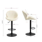 Set of 2 Adjustable Bar Stools with Back Support, Footrest, and 360 Swivel Seat for Home or Bar Counter
