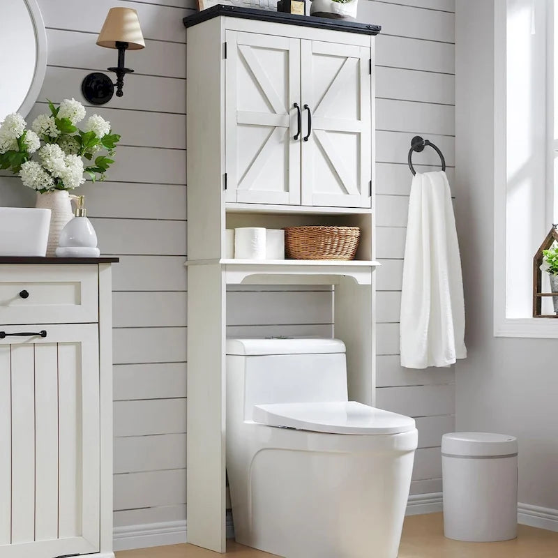 Farmhouse Over The Toilet Storage Cabinet, 67 Tall Bathroom Cabinet