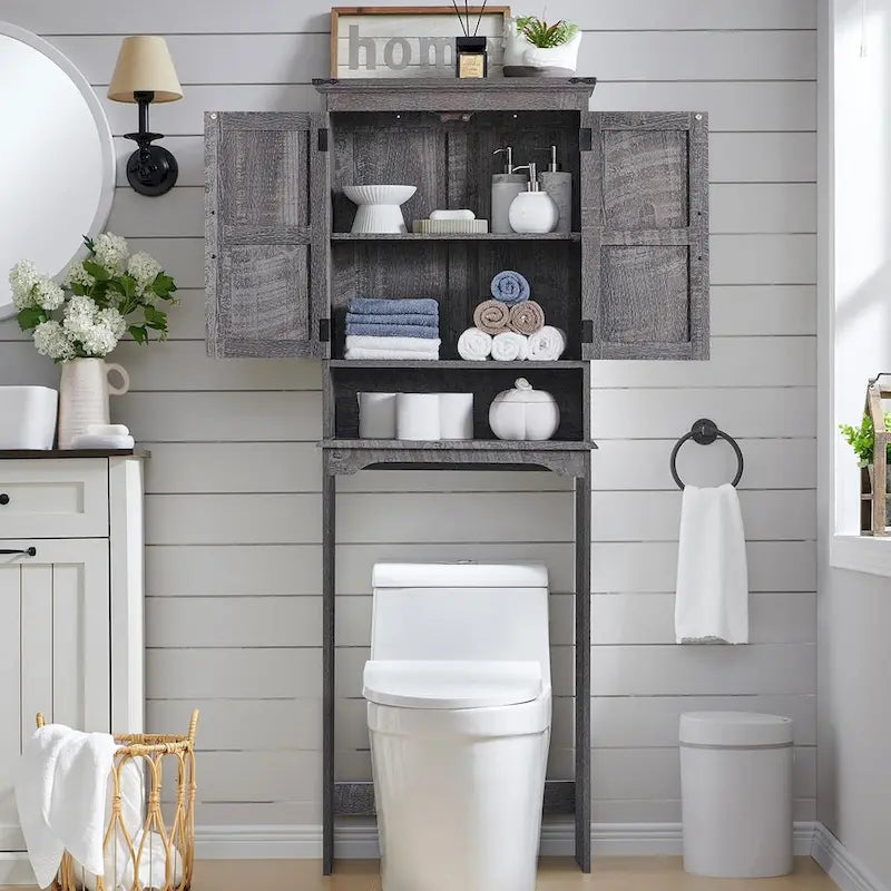 Farmhouse Over The Toilet Storage Cabinet, 67 Tall Bathroom Cabinet
