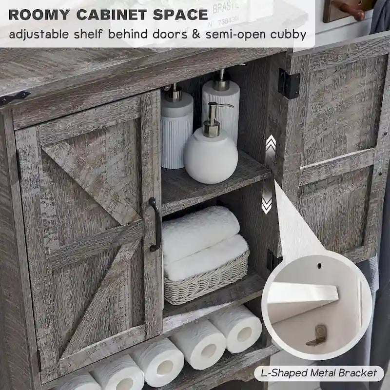 Farmhouse Over The Toilet Storage Cabinet, 67 Tall Bathroom Cabinet