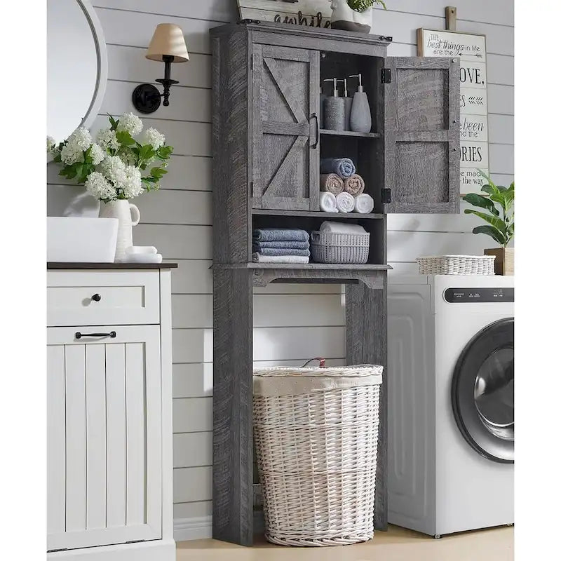 Farmhouse Over The Toilet Storage Cabinet, 67 Tall Bathroom Cabinet