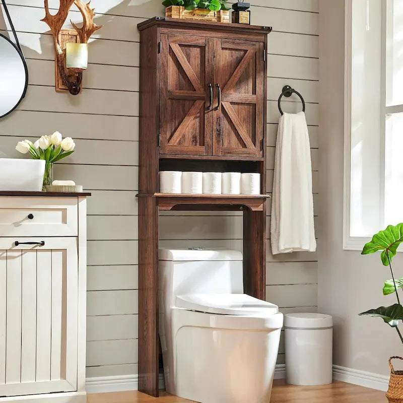 Farmhouse Over The Toilet Storage Cabinet, 67 Tall Bathroom Cabinet
