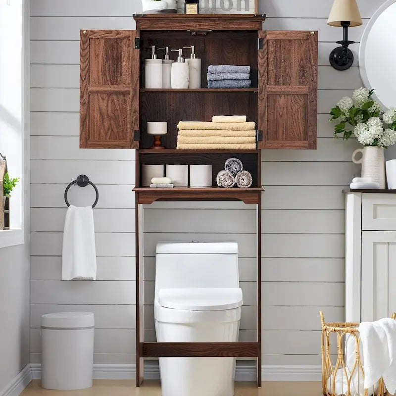 Farmhouse Over The Toilet Storage Cabinet, 67 Tall Bathroom Cabinet