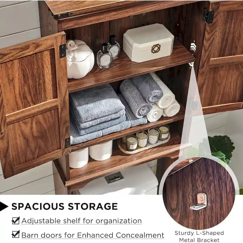 Farmhouse Over The Toilet Storage Cabinet, 67 Tall Bathroom Cabinet