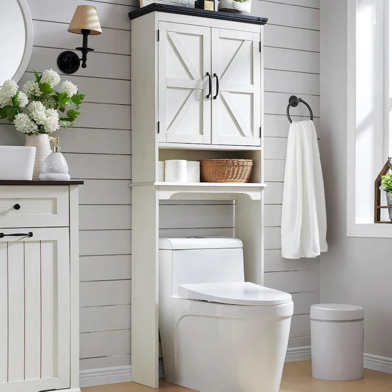 Farmhouse Over The Toilet Storage Cabinet, 67 Tall Bathroom Cabinet